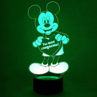 3D светильник  Микки Маус