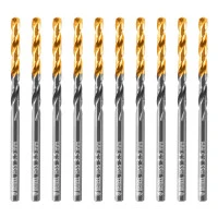 Сверло по металлу, 3,5 мм, HSS-Tin, Golden Tip, 10 шт. Denzel