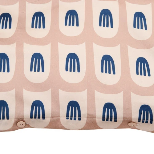 Комплект постельного белья двуспальный из сатина бежево-розового цвета с принтом blossom time из коллекции cuts&pieces