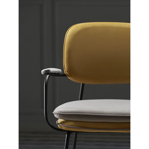 Стул с подлокотниками pea, велюр, желтый/бежевый