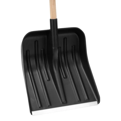 Лопата для уборки снега пластиковая, 360 х 405 х 1550 мм, деревянный черенок 1 сорт, Сибртех