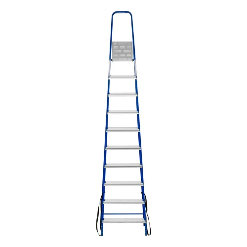 Стремянка, 10 ступеней, стальной профиль, алюминиевые ступени Сибртех