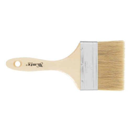 Кисть плоская "Евро" 4", натуральная щетина, деревянная ручка MTX