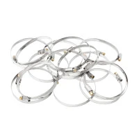 Хомуты нержавеющая сталь, Стандартное болтовое крепление 80-100 мм, 25 штук в упаковке, ширина 9 мм Сибртех