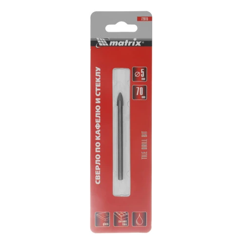 Сверло по керамической плитке, 5 мм, цилиндрический хвостовик Matrix