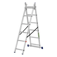 Лестница, 2 х 6 ступеней, алюминиевая, двухсекционная, Сибртех