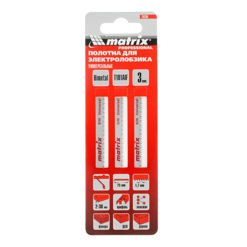 Полотна для электролобзика  по дереву с покрыт, 3 шт, T101AIF, 72 x 1.7 мм, Bimetal Matrix
