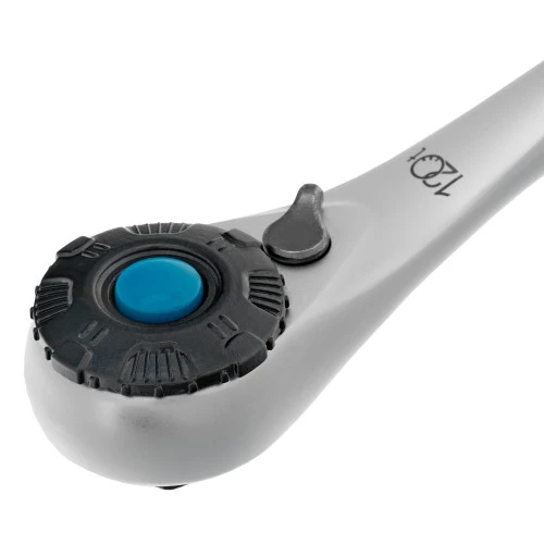 Ключ-трещотка 1/4", CrV, 120 зубьев, с быстрым сбросом, цельнометаллический, хром Gross