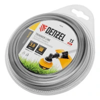 Леска для триммера армированная алюминием квадратная, 3,0мм х 15м, блистер ALUFLEX Denzel