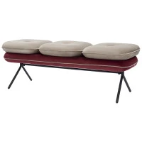 Банкетка pea, велюр, бежевая/бордовая