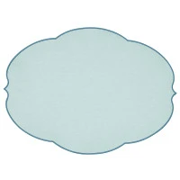 Салфетка подстановочная овальная flowers, 48,8х36 см, голубая