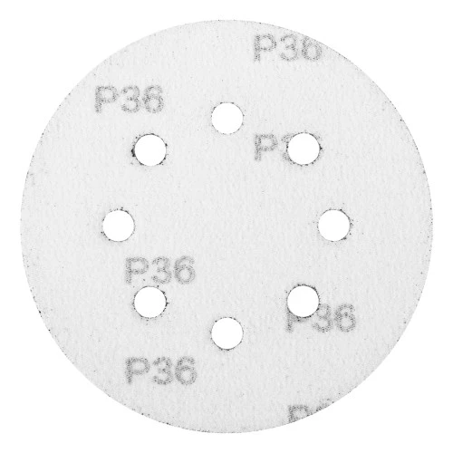 Круг абразивный на ворсовой подложке под "липучку", перфорированный, P 36, 125 мм, 5 шт Matrix