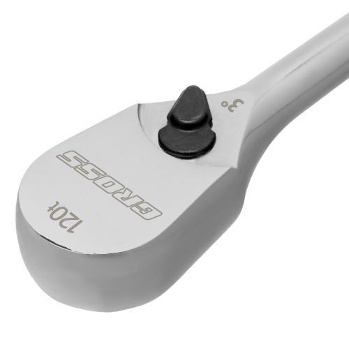 Ключ-трещотка 3/8", CrV, 120 зубьев, цельнометаллический, хром Gross