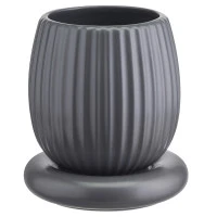 Горшок цветочный серого цвета из коллекции edge, 1,2 л