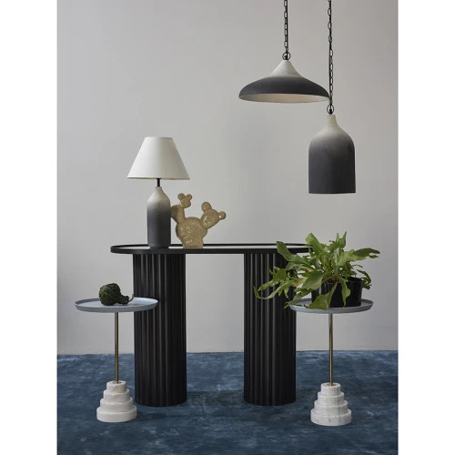 Столик кофейный sustainable collection, D38 см, серый/белый