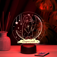 3D светильник  Светильник "Кролик на луне"