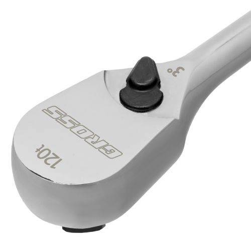 Ключ-трещотка 1/2", CrV, 120 зубьев, цельнометаллический, хром Gross