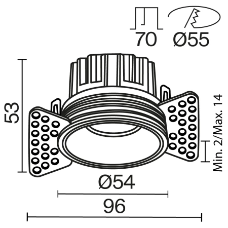 Встраиваемый светильник Technical DL058-7W3K-TRS-W