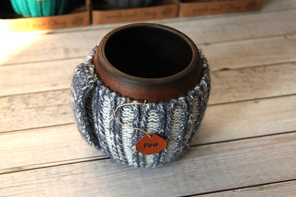 Вязаная кружка "Лаванда"