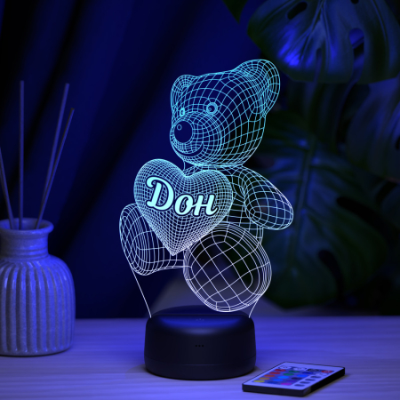 3D светильник  Светильник "Мишка с именем Дон"