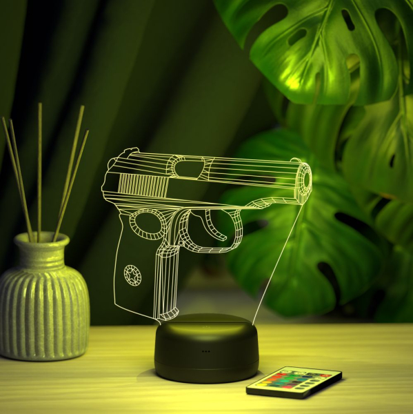 3D светильник  Светильник "Пистолет"