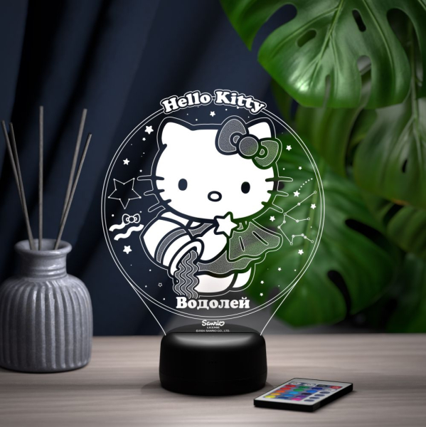 3D светильник  Водолей - Hello Kitty
