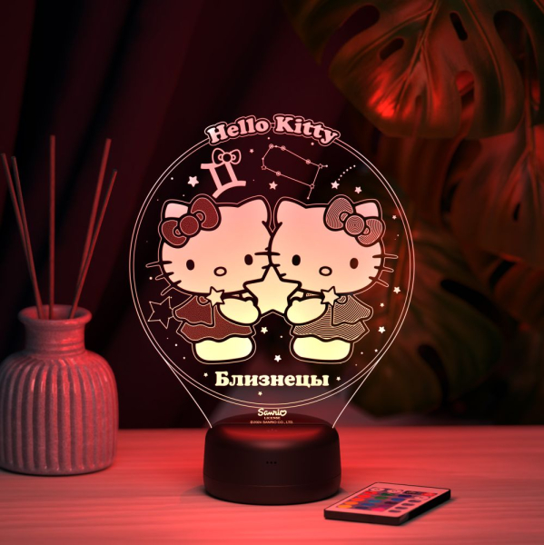 3D светильник  Близнецы - Hello Kitty