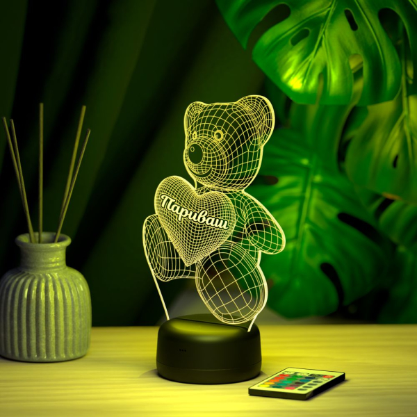 3D светильник  Светильник "Мишка с именем Париваш"