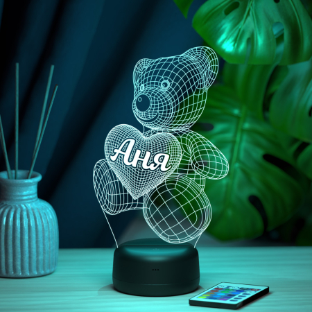 3D светильник  Светильник "Мишка с именем Аня"