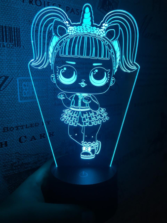 3D светильник  Кукла LOL