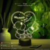 3D светильник  Светильник "Медвежата - Вместе навсегда!"