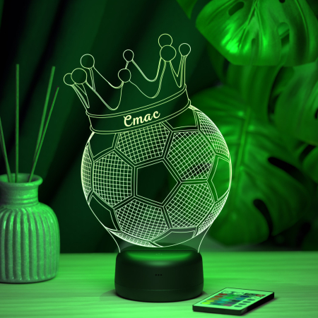 3D светильник  Светильник "Мяч с короной с именем Стас"