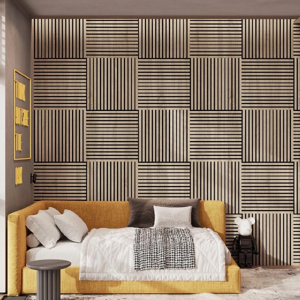 2К Панель Стеновая Акустическая Stella Comfort Standart Дуб Сонома 600х600х9 (уп.1шт.)