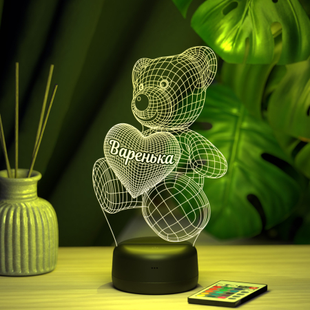 3D светильник  Светильник "Мишка с именем Варенька"