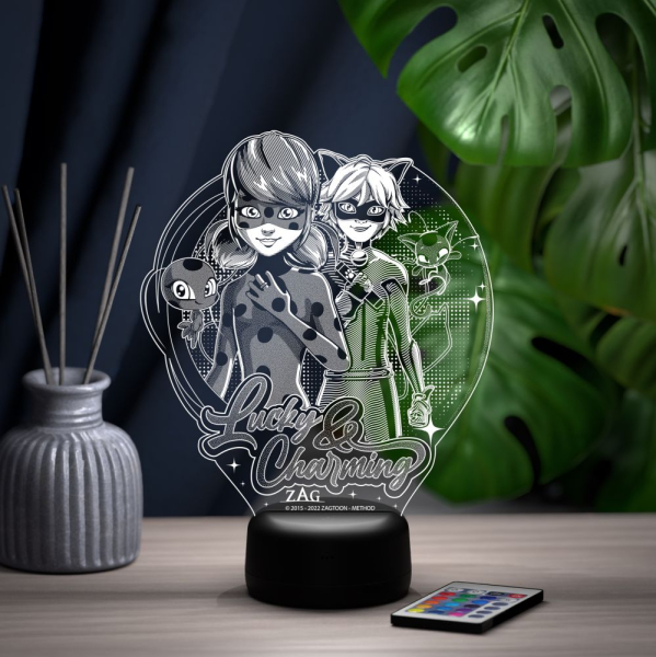 3D светильник  Леди Баг и супер кот с Тикки и и Плагг