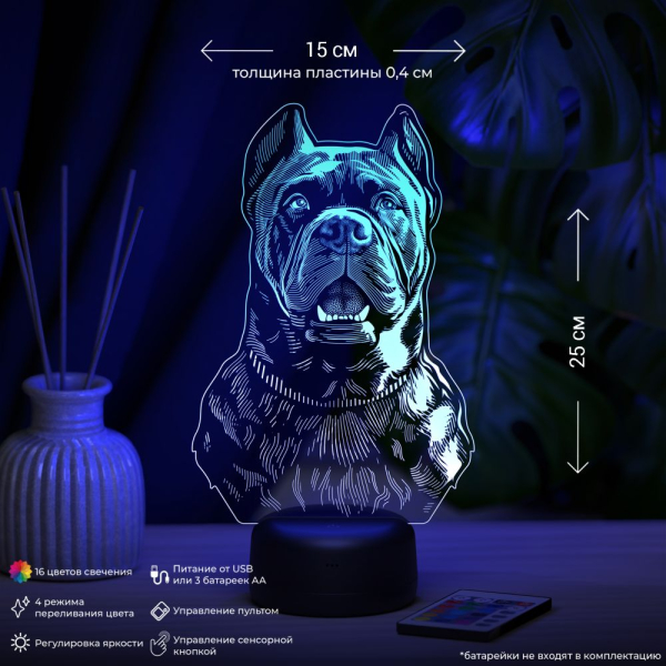 3D светильник  Светильник "Кане-корсо"