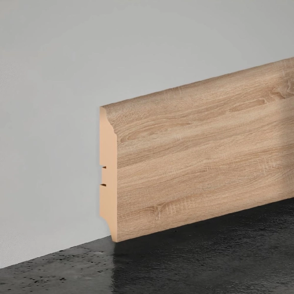 2К Напольный плинтус МДФ STELLA 100B 2000x100x16 Дуб Сонома (12шт в упак)