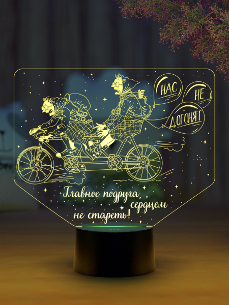 3D светильник  Светильник "Бабки-подружки на велосипеде"