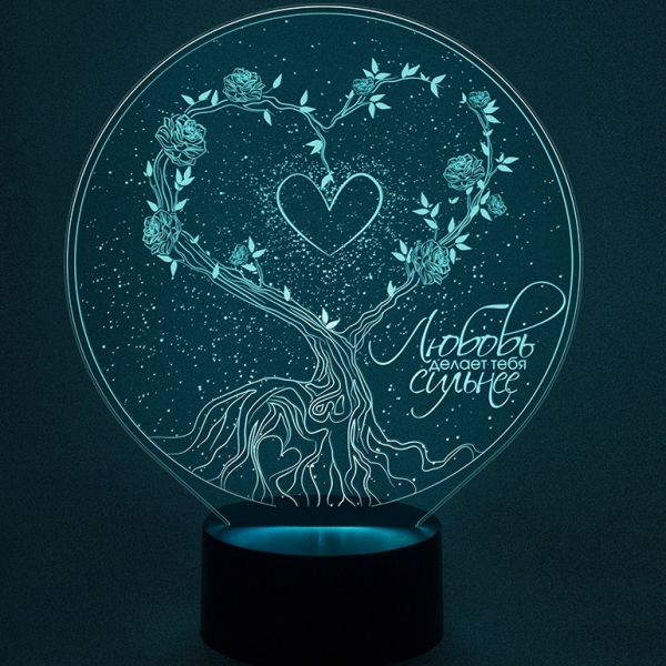 3D светильник  Древо любви