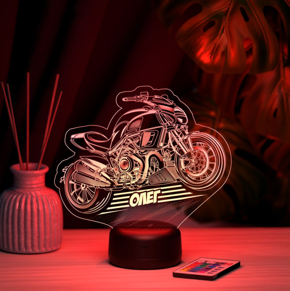 3D светильник  Светильник "Байк с именем Олег"