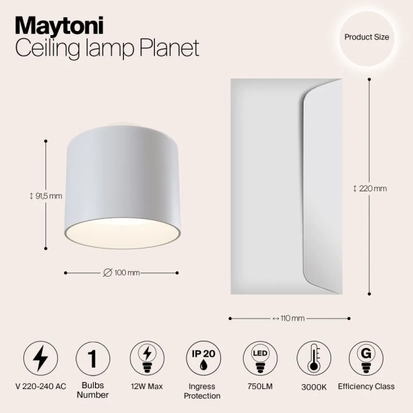 Потолочный светильник Technical C009CW-L12W