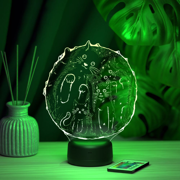 3D светильник  Светильник "Семья котов"