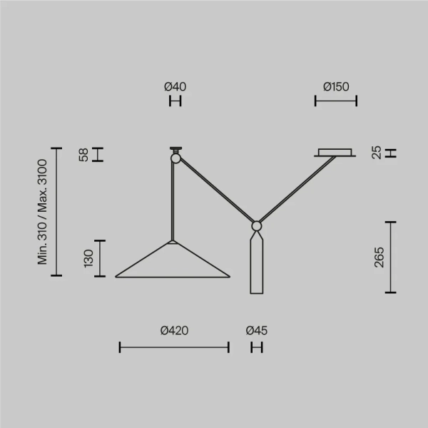Подвесной светильник Technical P080PL-01B