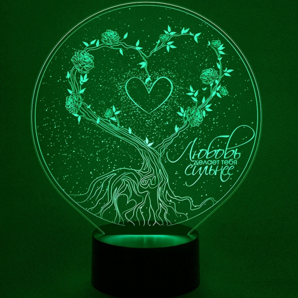 3D светильник  Древо любви