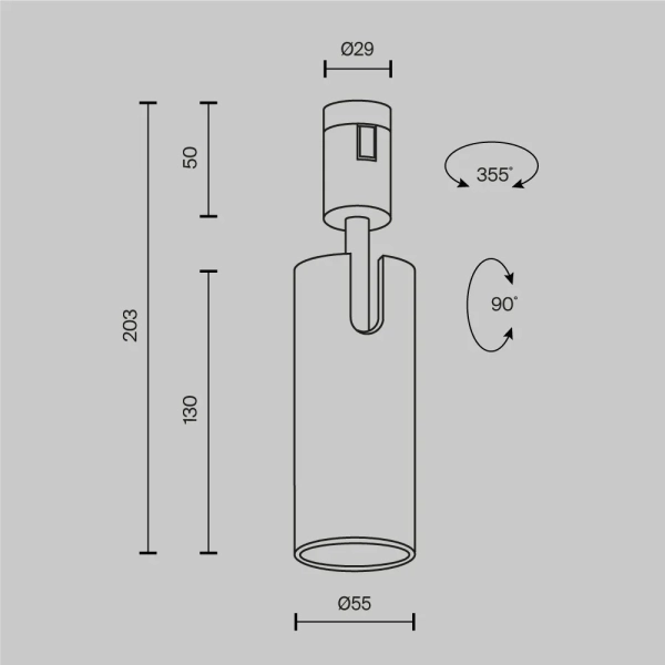 Трековый светильник Technical TR144-1-12W3K-W-BS