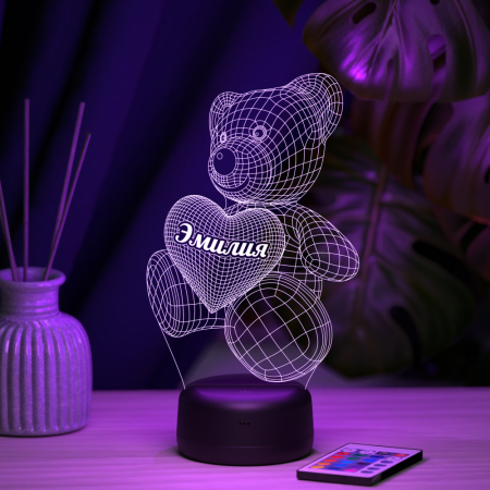 3D светильник  Светильник "Мишка с именем Эмилия"