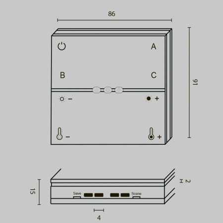 Панель управления Lighting control DRC034-8-W