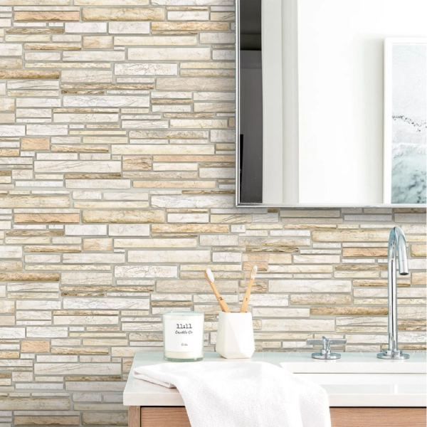 Панель ПВХ 0,3 мозаика Пластушка бежевая