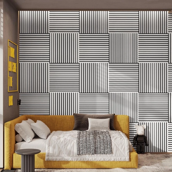 2К Панель Стеновая Акустическая Stella Comfort Standart Белый 600х600х9 (уп.1шт.)