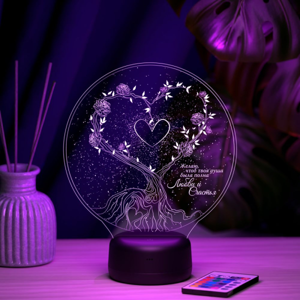 3D светильник  Светильник "Древо любви"